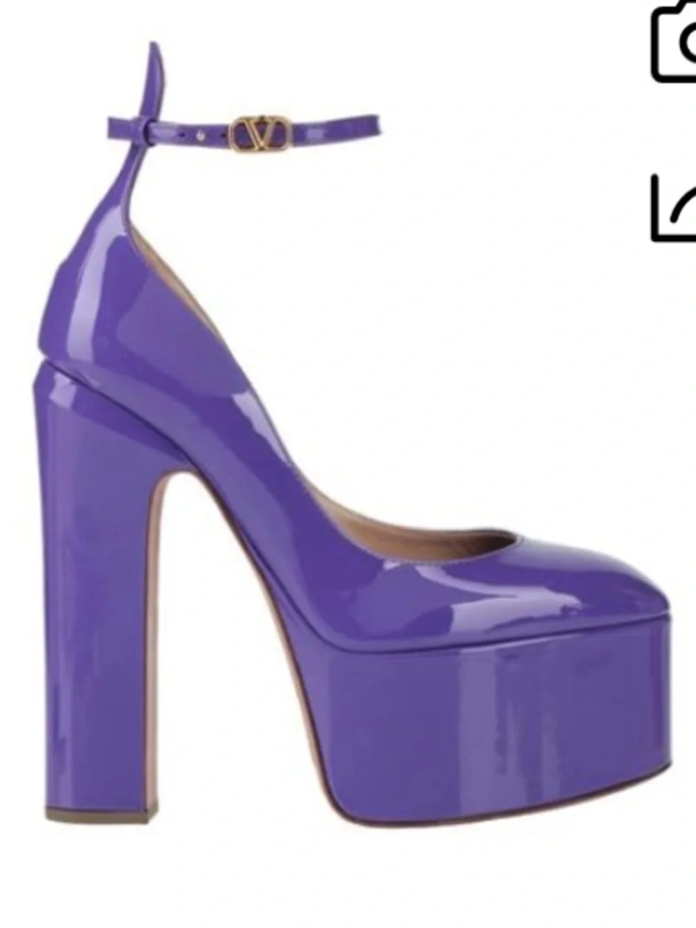 ONE SHOE Valentino Garavani Glossy Purple Platform Heels 38 1/2